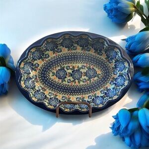 Polish Pottery Boleslawiec Poland Unikat XL Baker Bowl